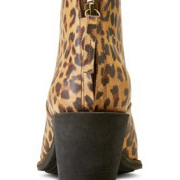 Ariat Layla Distressed Leopard Leather Western Boots Booties - Picture 4 of 7